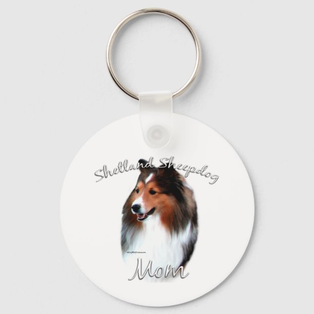 Shetland Sheepdog (sable) Mom 2 Keychain (Front)