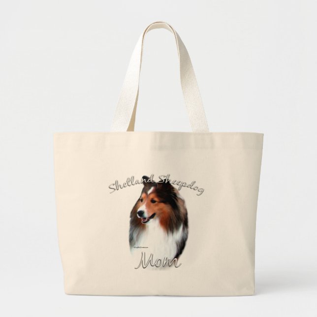Shetland Sheepdog (sable) Mom 2 Large Tote Bag (Front)