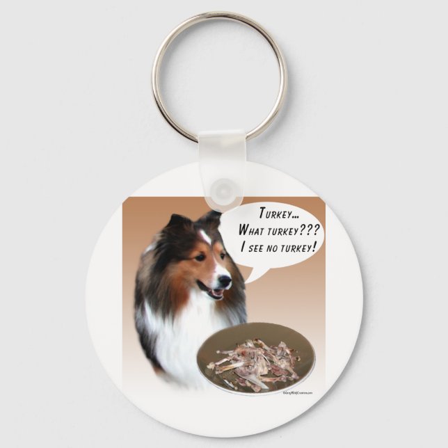 Shetland Sheepdog (sable) Turkey Keychain (Front)