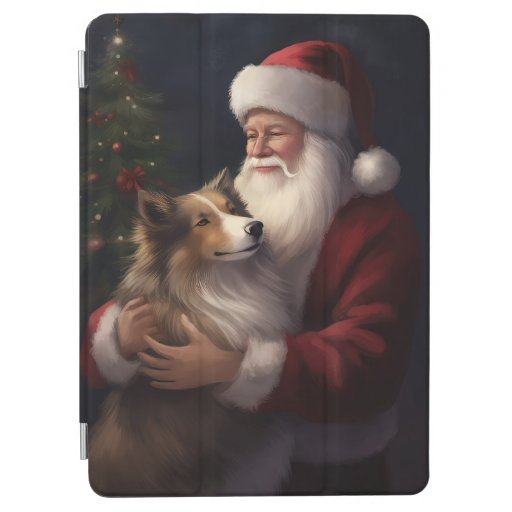 Shetland Sheepdog Santa Claus Festive Christmas iPad Air Cover