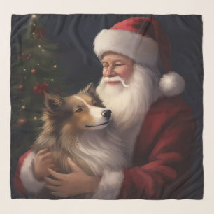 Shetland Sheepdog Santa Claus Festive Christmas Scarf