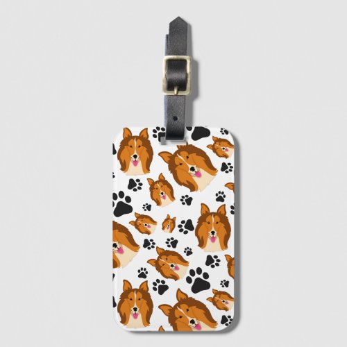 Shetland Sheepdog Scotland Sheltie Dog Puppy Paws Luggage Tag