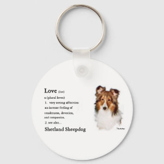 Shetland Sheepdog Sheltie Art Gifts Keychain