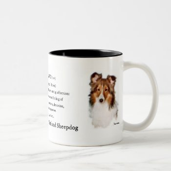 Shetland Sheepdog Sheltie Art Gifts Two-tone Coffee Mug by DogsByDezign at Zazzle