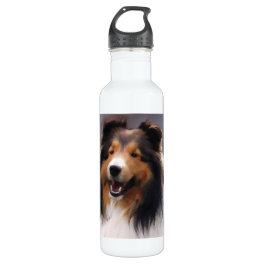 Shetland Sheepdog Sheltie Art Stainless Steel Water Bottle