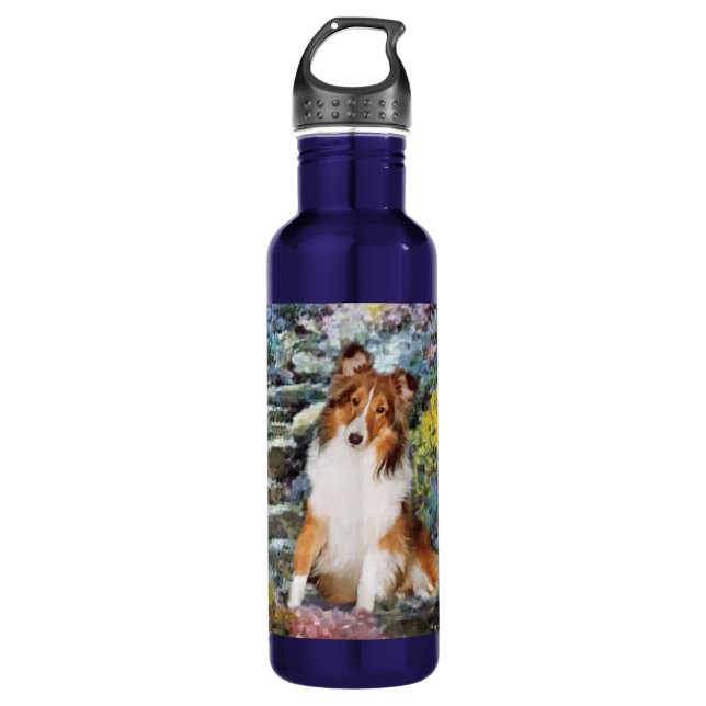 Shetland Sheepdog Sheltie Art Water Bottle (Front)