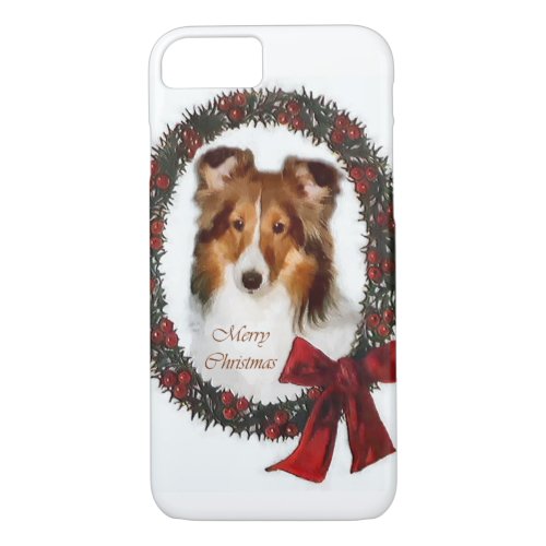 Shetland Sheepdog Sheltie Christmas iPhone 87 Case