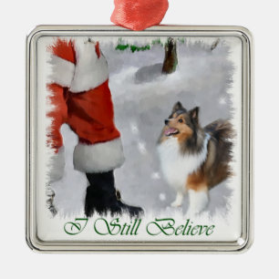 Shetland Sheepdog Sheltie Christmas Gifts Metal Ornament