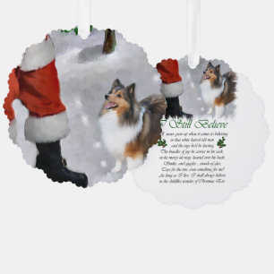 Shetland Sheepdog Sheltie Christmas Gifts Ornament Card