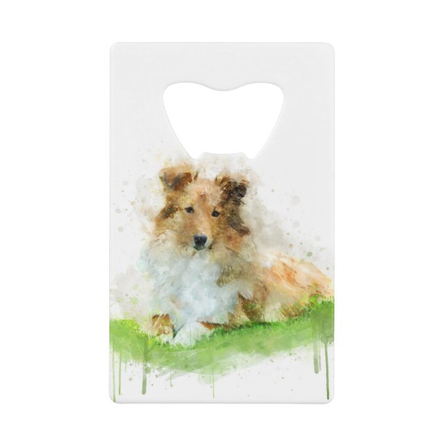 Shetland Sheepdog / sheltie Credit Card Bottle Opener (Front)