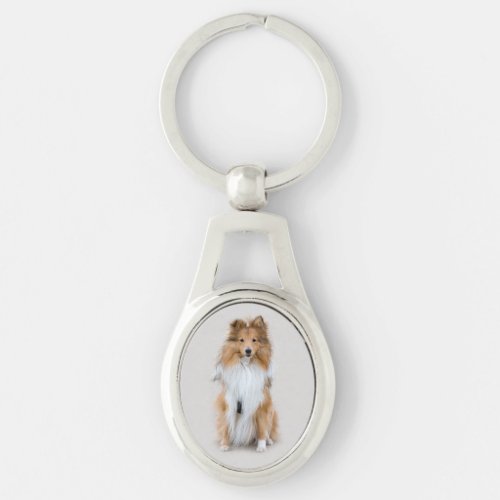 Shetland Sheepdog sheltie cute dog photo portrait Keychain