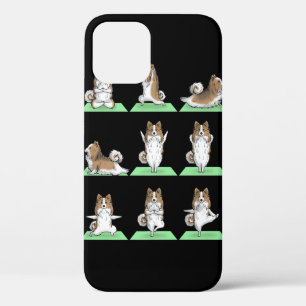 Shetland Sheepdog Sheltie Dog Yoga Pose Workout Ex iPhone 12 Case