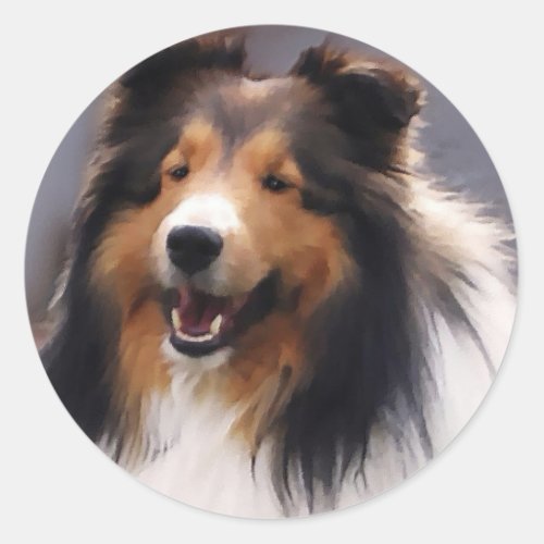 Shetland Sheepdog Sheltie Gifts Classic Round Sticker