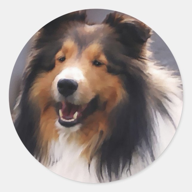 Shetland Sheepdog Sheltie Gifts Classic Round Sticker (Front)