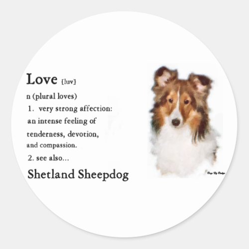 Shetland Sheepdog Sheltie Gifts Classic Round Sticker