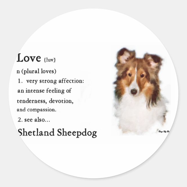 Shetland Sheepdog Sheltie Gifts Classic Round Sticker (Front)