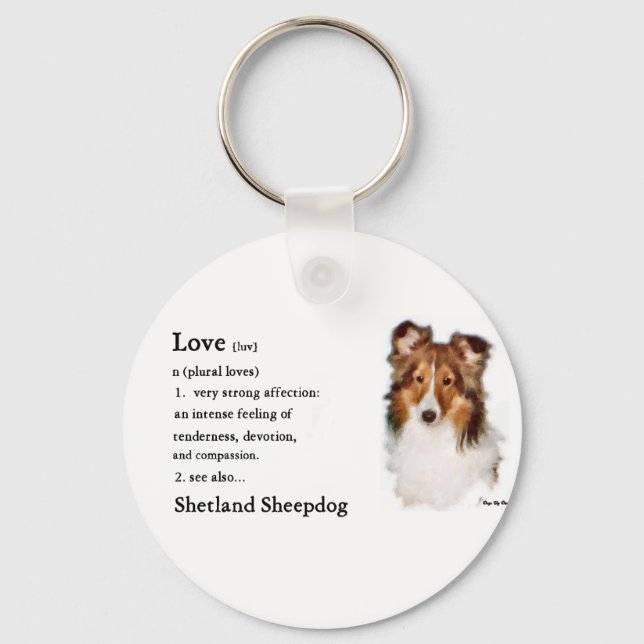 Shetland Sheepdog Sheltie Gifts Keychain (Front)