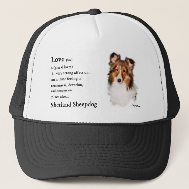Shetland Sheepdog Sheltie Gifts Trucker Hat (Front)