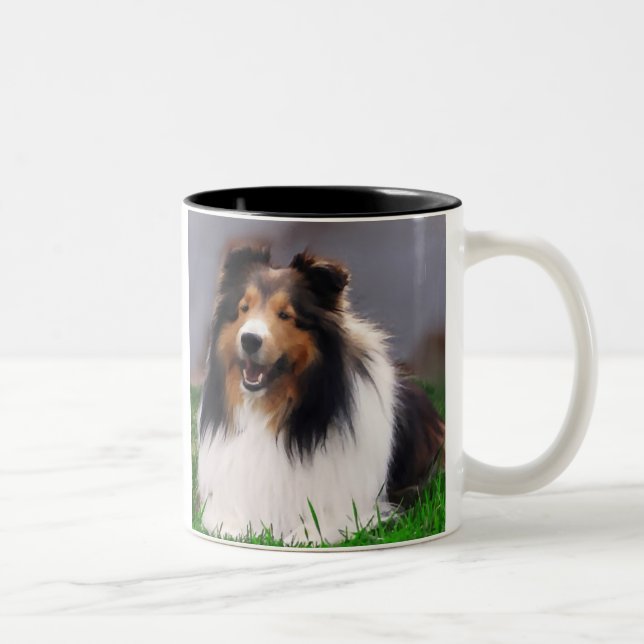 Shetland Sheepdog Sheltie Gifts Two-Tone Coffee Mug (Right)