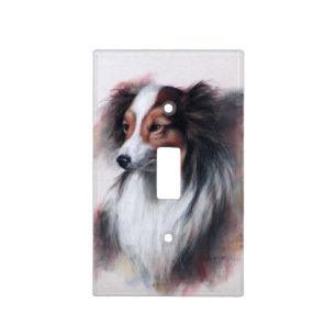 Shetland Sheepdog Sheltie head Light Switch Cover