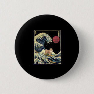 Shetland Sheepdog Sheltie Japanese Kanagawa Wave F Button