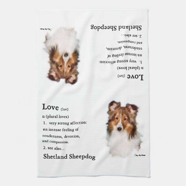 Shetland Sheepdog Sheltie Lovers Gifts Kitchen Towel (Vertical)