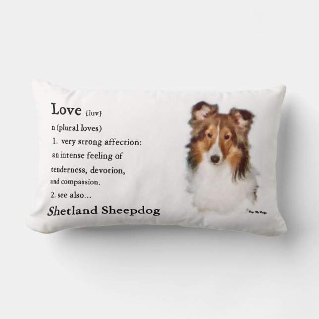 Shetland Sheepdog Sheltie Lovers Gifts Lumbar Pillow (Front)