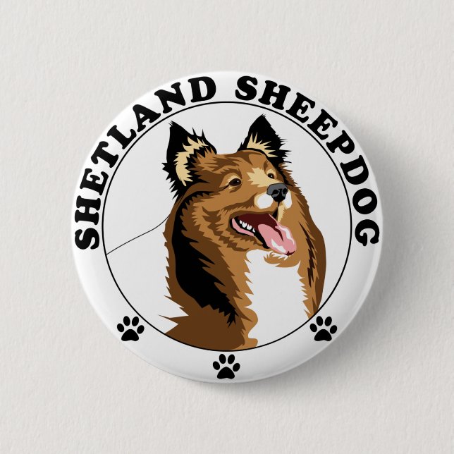 Shetland Sheepdog - Sheltie Pinback Button (Front)