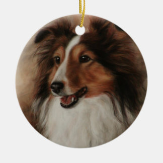 Shetland Sheepdog Sheltie smiling Ceramic Ornament