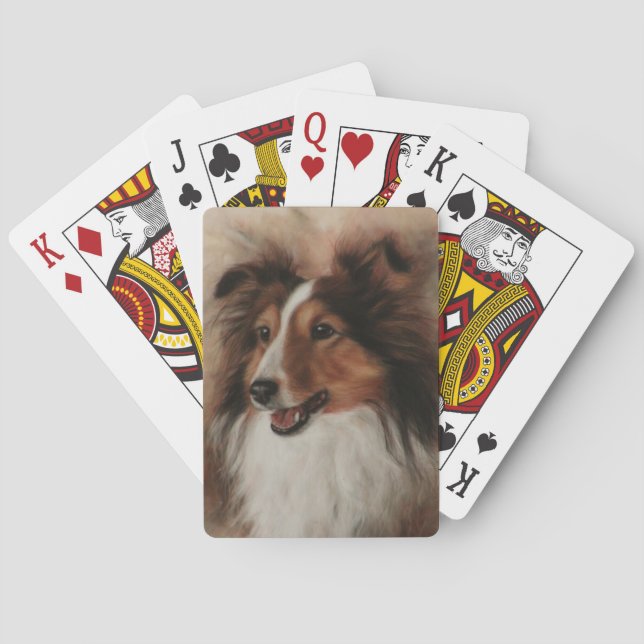 Shetland Sheepdog Sheltie smiling Poker Cards (Back)