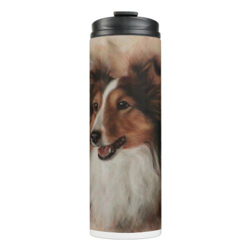 Shetland Sheepdog Sheltie smiling Thermal Tumbler