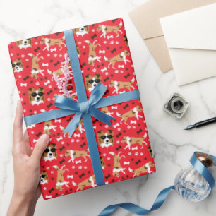 Shetland Sheepdog Shelties Red Wrapping Paper
