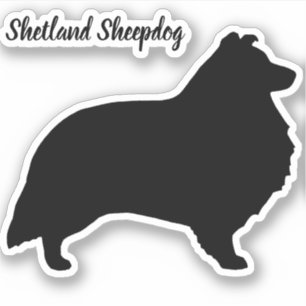 Shetland Sheepdog Silhouette Dog Vinyl Sticker