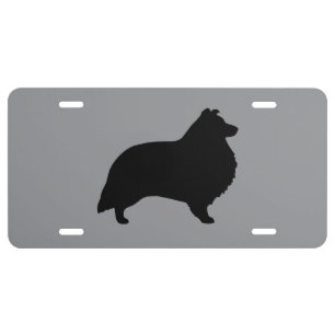 Shetland Sheepdog Silhouette License Plate