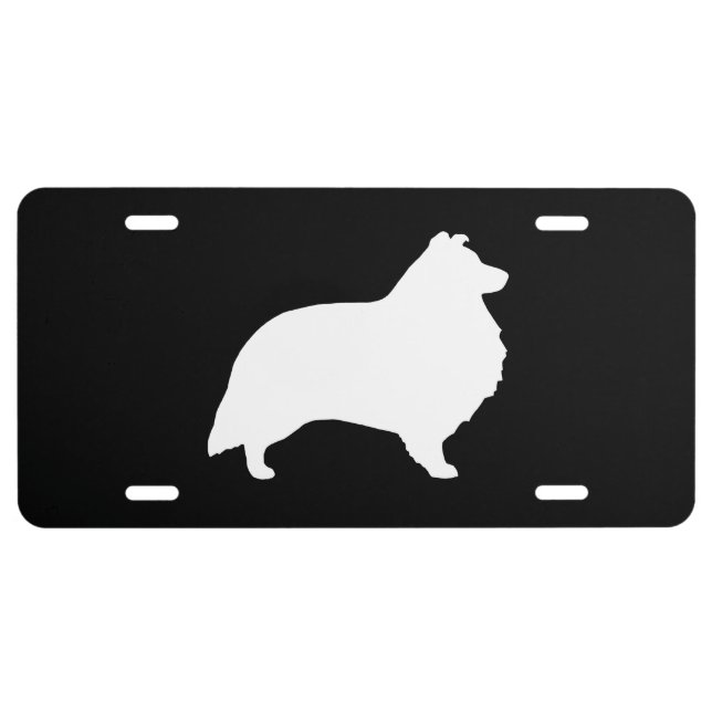 Shetland Sheepdog Silhouette License Plate (Front)