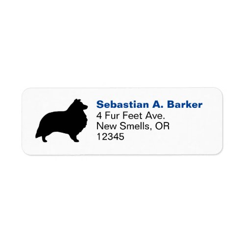 Shetland Sheepdog Silhouette Sheltie Address Label