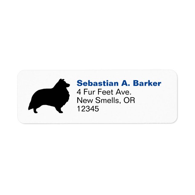 Shetland Sheepdog Silhouette Sheltie Address Label (Front)