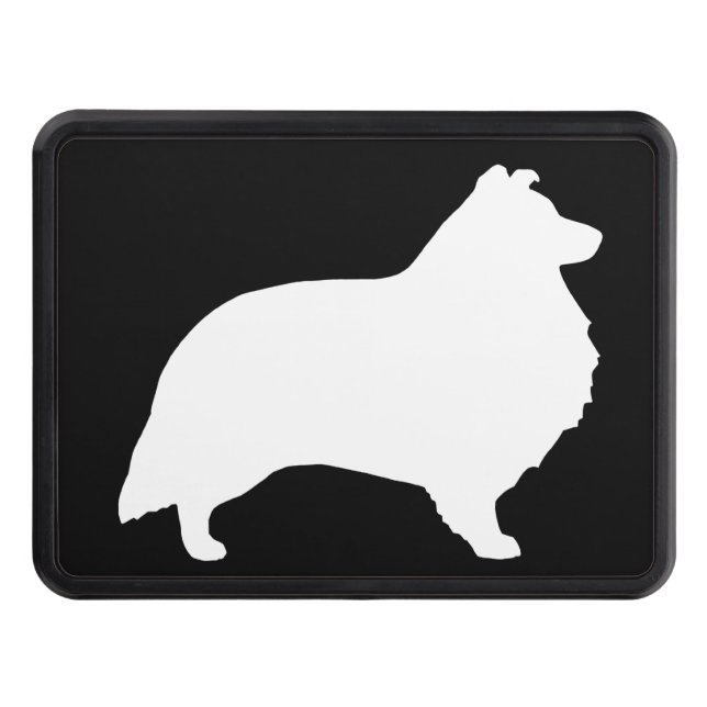 Shetland Sheepdog Silhouette Trailer Hitch Cover (Front)
