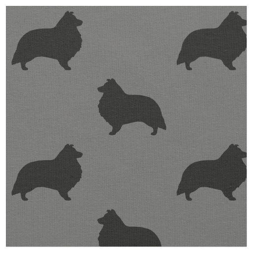 Shetland Sheepdog Silhouettes | Shelties Patterned Fabric