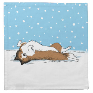 Shetland Sheepdog Snow Dog Sheltie Winter Holiday Cloth Napkin