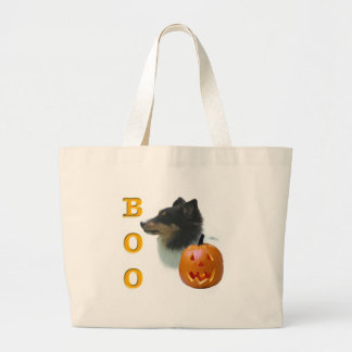 Shetland Sheepdog (tri color) Boo Large Tote Bag