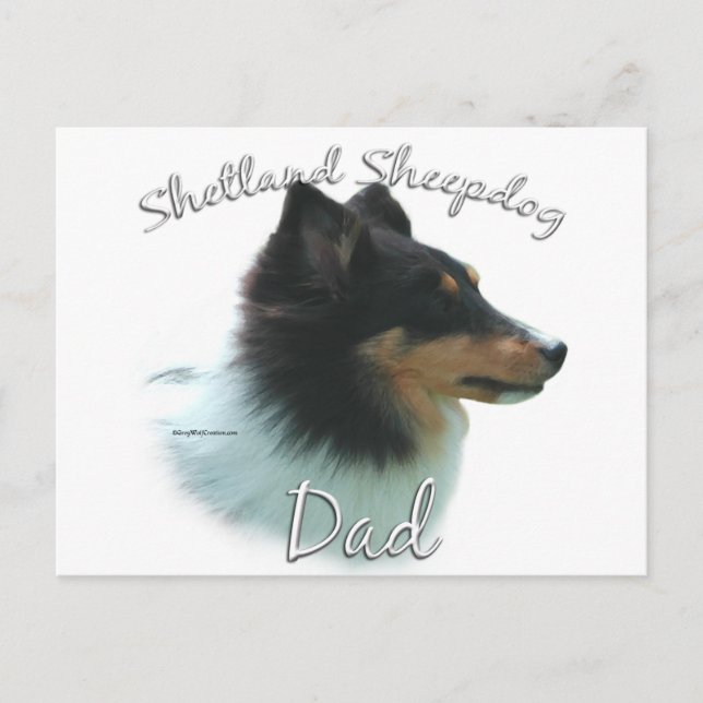 Shetland Sheepdog (tri) Dad 2 Postcard (Front)