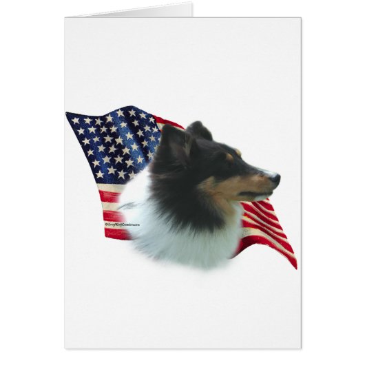 Shetland Sheepdog (tri) Flag Cards (Front)