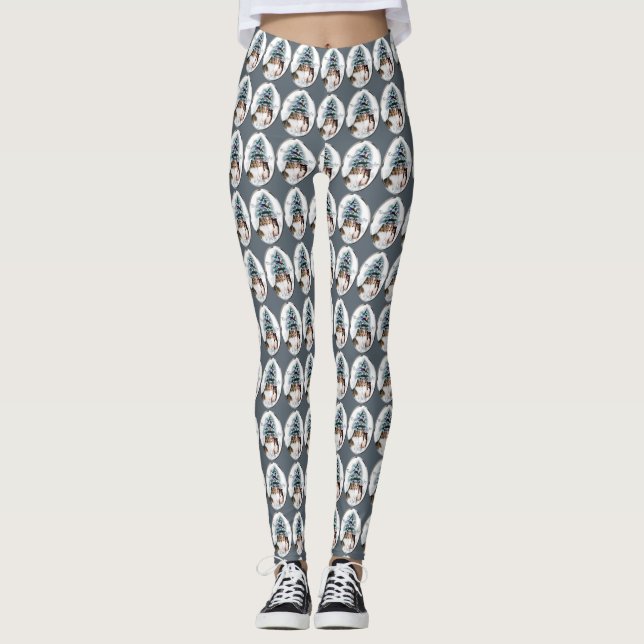 Shetland Sheepdog Trio Christmas   Leggings (Front)