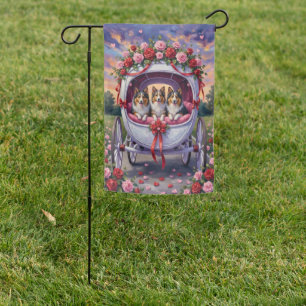 Shetland Sheepdog Valentine's Day Garden Flag