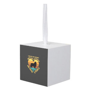 Shetland Sheepdogs Retro Heart Dog Lover Cube Ornament