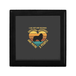 Shetland Sheepdogs Retro Heart Dog Lover Gift Box