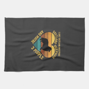 Shetland Sheepdogs Retro Heart Dog Lover Kitchen Towel