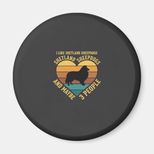 Shetland Sheepdogs Retro Heart Dog Lover Magnet