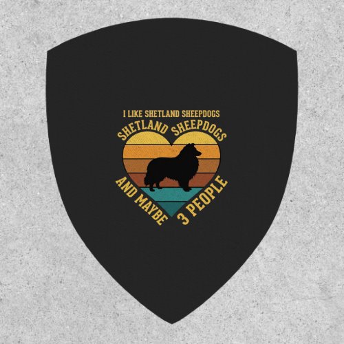 Shetland Sheepdogs Retro Heart Dog Lover Patch